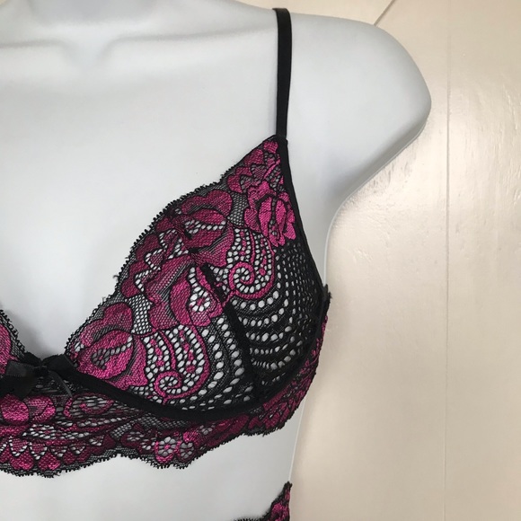 NWOT purple 3 piece lingerie set - Picture 4 of 5